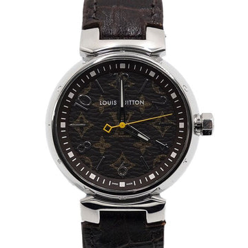 LOUIS VUITTON モノグラム タンブール 28MM レザーバンド レディース ウォッチ AA60290 152314424