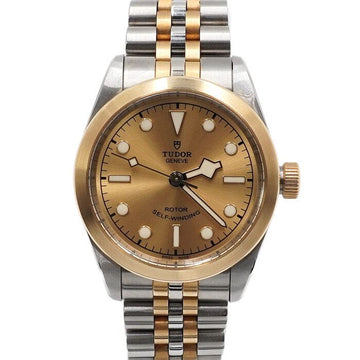 TUDOR 79583 18Kイエローゴールド スチール コンビ ブラックベイ オートマティック シャンパンゴールドダイヤル SG 32mm レディースウォッチ aa59394 152314428