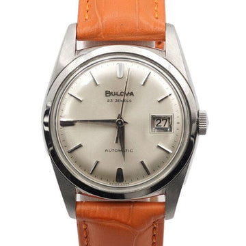 Bulova Vintage 36mm Automatic Steel Leather Band Men's Watch 123456 152314569