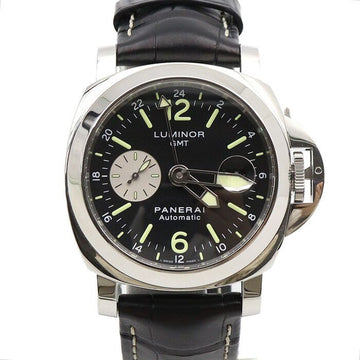 Officine Panerai Luminor GMT Acciaio 48MM Automatic Steel Leather Band Men's Watch 152314576