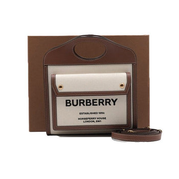 BURBERRY Canvas Mini Pocket Tote Bag Crossbody 80317461 152314774