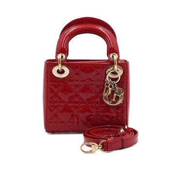 Dior Red Patent Lady Mini Tote Bag with Gold Chain Shoulder Bag Crossbody aa60641 152314779