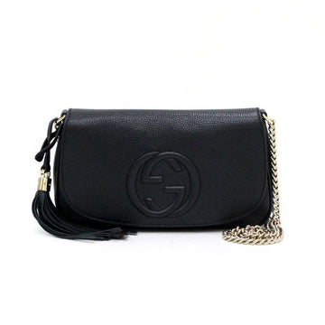 GUCCI Schultertasche und Crossbody-Tasche 536224 in Schwarz mit goldenem Kettenriemen 152314778