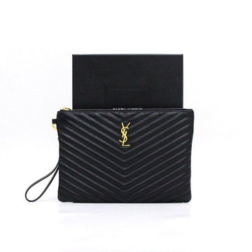 SAINT LAURENT 559193 Goldene Monogramm-Signatur Tablet-Pouch mit Tragegurt Clutch A60751 152314780