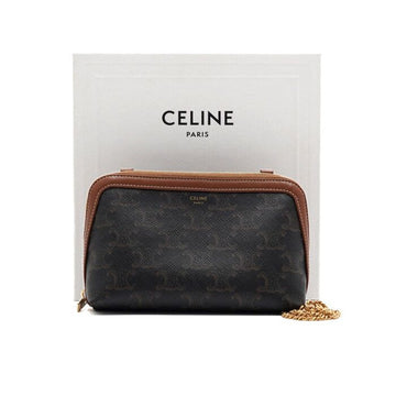 Celine Triomphe Mini Clutch Gold Chain Shoulder Bag and Crossbody Bag 10E382CBX04LU 152314817