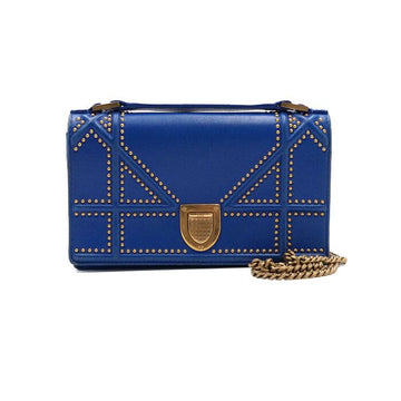 DIOR Blauer ama Goldfarbener Stud WOC Top-Handle Tote & Crossbody Bag aa60488 152314871