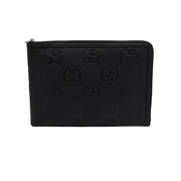 GUCCI Schwarze Leder Jumbo GG Medium Travel Clutch 792262 152314878