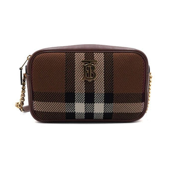 Burberry Checkered Knit Leather Camera Crossbody Bag 8049141 152314942