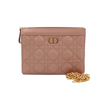 DIOR カロ カナージュ ジッパーポーチ ゴールドチェーン ショルダーバッグ クロスボディ aa60487 152314952