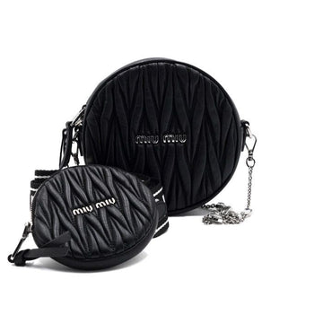 MIU MIU Runde Tambourine Schultertasche mit Kristallkette 5BH191 152315096