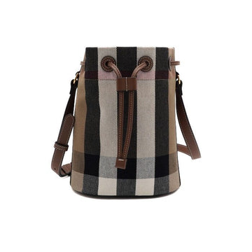 Burberry Brown Check Canvas Small Bucket Shoulder Bag and Crossbody Bag 8084045 152315250