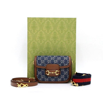 Gucci Horsebit 1955 Denim Leather Mini Shoulder Bag Crossbody aa58691 152315256