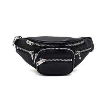 ALEXANDER WANG Schwarze Leder-Gürteltasche mit Ketten-Detail aa58284 152315260