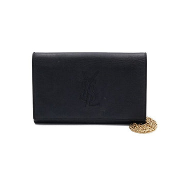 Saint Laurent Black Leather Monogram Stitch Chain Clutch Bag 559075 152315283