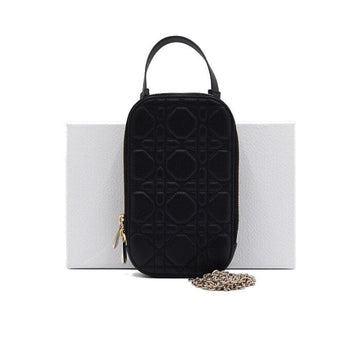 Dior Black Cannage Lambskin Lady Phone Holder Crossbody Bag 12345 152315309