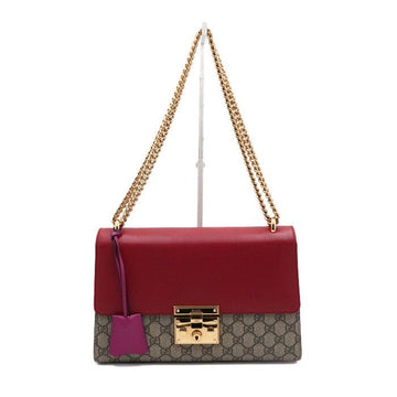GUCCI ミディアム レッド フラップ ゴールド チェーン ショルダーバッグ aa57775 152315390