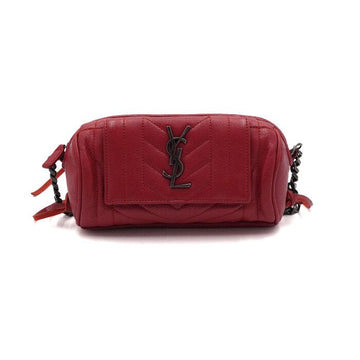SAINT LAURENT レッド マトラッセ ライダー イーストウェスト カメラ チェーン ショルダーバッグ 兼 クロスボディバッグ 438677 152315449
