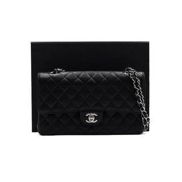 CHANEL クラシック ミディアム フラップ シルバー チェーン ショルダーバッグ A01112 152315450