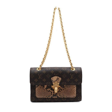 LOUIS VUITTON Monogram Python Victorie Schultertasche mit goldener Kette und Crossbody-Stil N92961 152315467