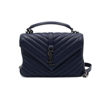 SAINT LAURENT 600279 College Navy Leder Medium Matelassé Schultertasche und Crossbody-Tasche aa57225 152315479