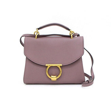 SALVATORE FERRAGAMO 21 H493 シンダーローズ ゴールドトーン ガンチーニ マゴ トートバッグ兼ショルダーバッグ aa57924 152315517