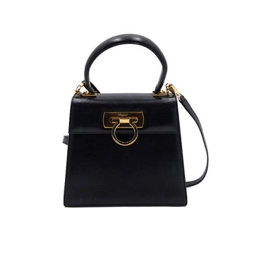 Salvatore Ferragamo Gancini Top Handle Small Black Kelly Bag Tote and Shoulder Bag 21 2193 152315716