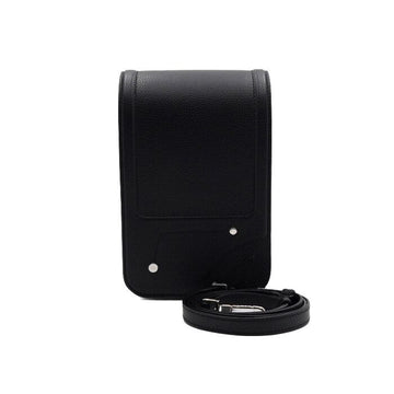 DIOR ブラックレザーサドルフラップフォンホルダーショルダーバッグ兼クロスボディバッグ aa57985 152315758