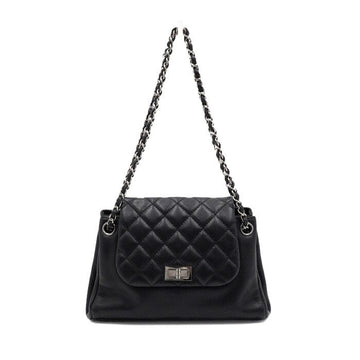 CHANEL Schwarzes Kaviar 255 Mademoiselle Flap Accordion Ketten Schultertasche und Crossbody aa55708 152315792