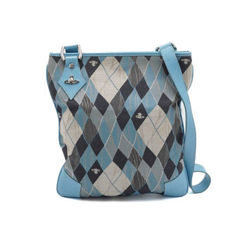 Vivienne Westwood Blue Argyle Check ORB Logo Women's Shoulder Bag and Crossbody Bag aa55352 152315807