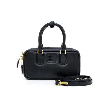 Miu Miu Black Leather Arcadia Mini Tote Bag Crossbody 5BP088 152315825