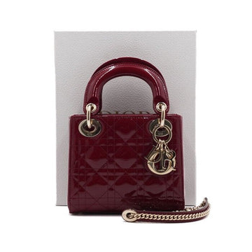 DIOR レッド ペイデント グロス ミニ トートバッグ 兼 ショルダーバッグ AA55141 152315843