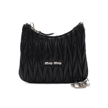 Miu Miu Black Matelassé Crystal Chain Hobo Women's Shoulder Bag and Crossbody aa55356 152315893