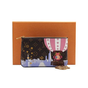 LOUIS VUITTON M68486 Monogram Doppelreißverschluss Pouch mit goldener Kette Crossbody Tasche 2019 Weihnachtskollektion 152315897