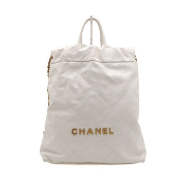 CHANEL White Gold Hardware Calfskin Tote Bag and Chain Backpack 22 Bag Small Bucket Bag aa55938 152315949