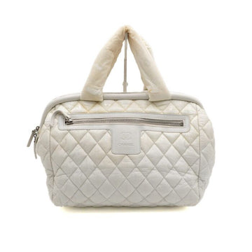 CHANEL ホワイト ナイロン ココ クーントートバッグ 兼 ショルダーバッグ aa56222 152316003