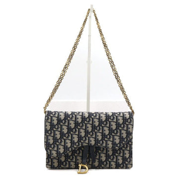 DIOR Oblique Saddle Flap Pouch mit goldener Kette und Crossbody-Tasche aa54845 152316023