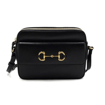 Gucci Horsebit 1955 Black Leather Small Flap Shoulder Bag and Crossbody AA54551 152316045