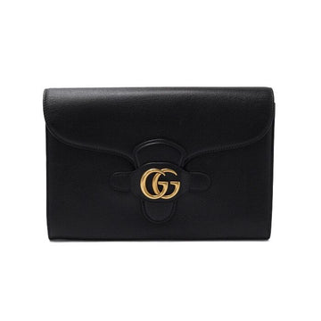 Gucci Leather Black Flap Clutch Bag aa54817 152316085