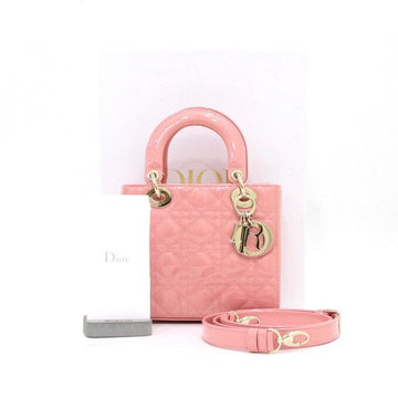 Dior Pink Cannage Patent Leather Lady Small Tote Bag and Shoulder Bag Crossbody aa55761 152316110