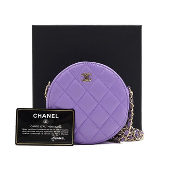 CHANEL Purple Classic Caviar Round Tambourine Mini Chain Shoulder Bag Crossbody Bag AP0245 152316150