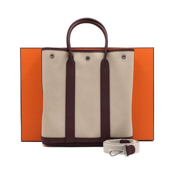 Hermes Garden Party 28 Canvas Tote Bag and Shoulder Bag aa55069 152316163