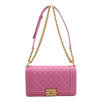 CHANEL Boy Pink Lammnappa Medium Flap Schultertasche A67086 152316180
