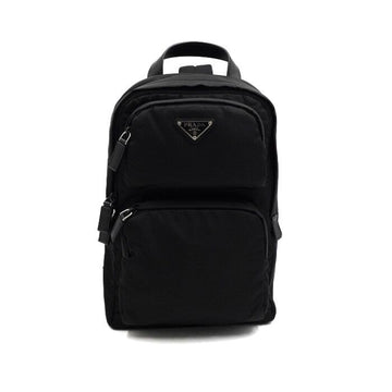 PRADA Schwarz Nylon Saffiano Dreieckslogo Unisex Schulter-Rucksack 2VZ105 152316204