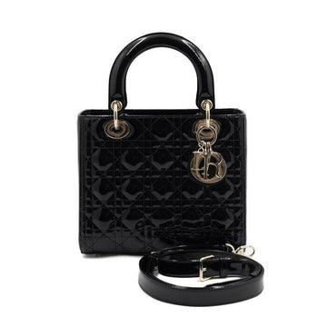 Dior Black Patent Leather Medium Cannage Tote Bag Shoulder Bag M0565OWCB 152316212