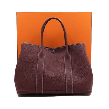 HERMES ガーデンパーティ36 ネゴンダ ルーズアッシュ ホワイトステッチ レディース トートバッグ aa53545 152316345