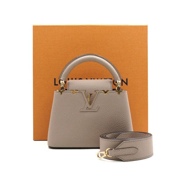 Louis Vuitton Capucines Mini Tote Bag in Galet Grey Leather M24567 152316393