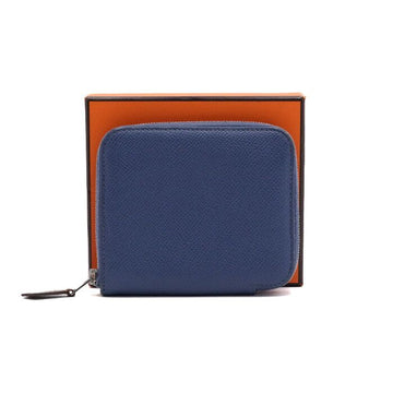 Hermes Navy Silk Compact Ajaab Classic App Song Women's Card Coin Wallet 56862 152316421