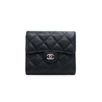 CHANEL ブラックキャビアクラシックスモールフラップ財布 0231 152316427