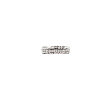 Tiffany & Co PT950 Platinum 0.34CT Diamond Rope Two Low Ring 152316437