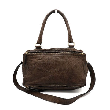 Givenchy Brown Leather Wrinkled Pandora Large Tote Bag and Shoulder Bag aa29863 152894263